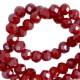 Top Glas Facett Glasschliffperlen 8x6mm rondellen Dark crimson red-pearl shine coating